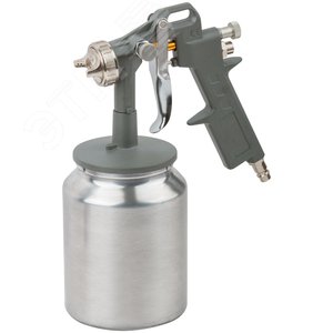 Краскопульт пневматический, алюминиевый нижний бачок 1000 мл, 1.5 мм - фото 2