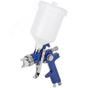 Краскопульт пневматический HVLP с верхним пластиковым бачком 600 мл, быстросъемный соединитель - фото 2