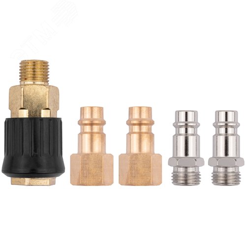 Набор адаптеров 2 адаптера на пистолет с внешней резьбой, 2 адаптера на пистолет с внутренней резьбой, адаптер на шланг - фото 1