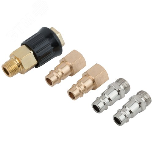 Набор адаптеров 2 адаптера на пистолет с внешней резьбой, 2 адаптера на пистолет с внутренней резьбой, адаптер на шланг - фото 2