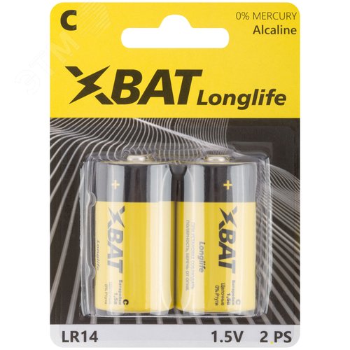 Элемент питания щелочной, 1.5 V, тип C, 2 шт - фото 2