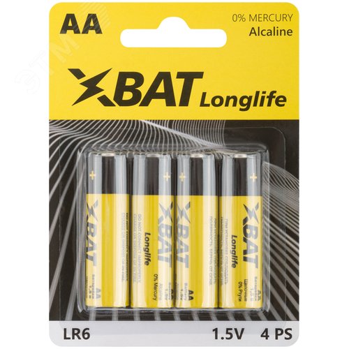 Элемент питания щелочной, 1.5 V, тип АА, 4 шт - фото 2