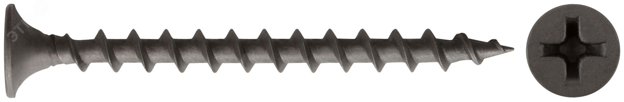 Изображение товара Саморез гипсокартон/дерево 3,5х45 черный (20шт) (упак)