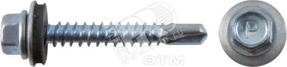 Изображение товара Шуруп кровельный 4,8х60 сверлоконечный (100шт) (упак)