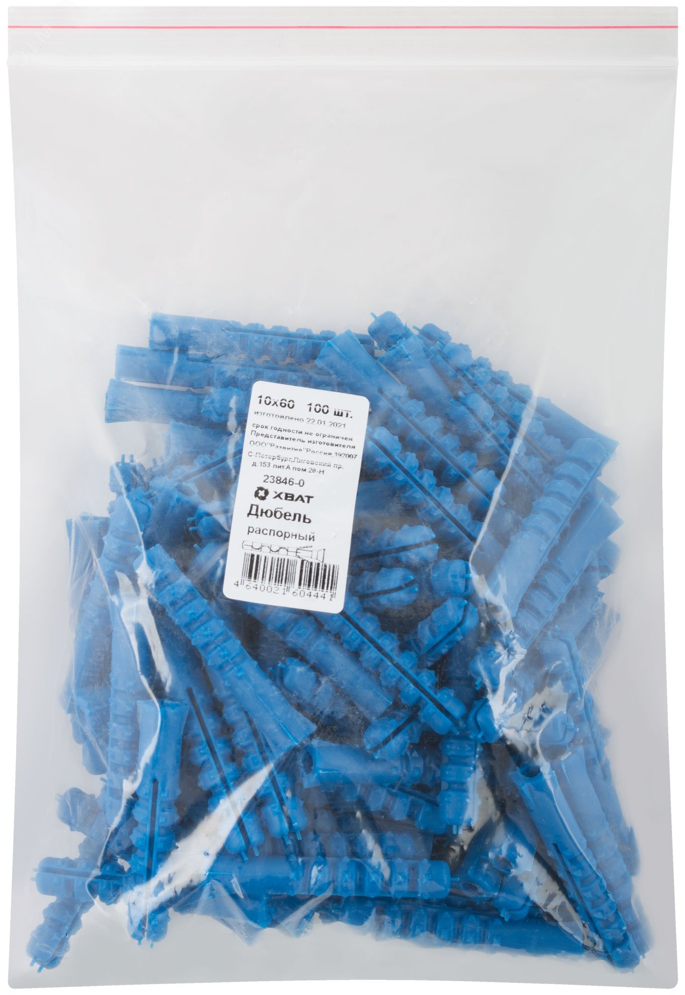 Изображение товара Дюбель распорный 10х60 с шипами тип К (100шт) (упак)