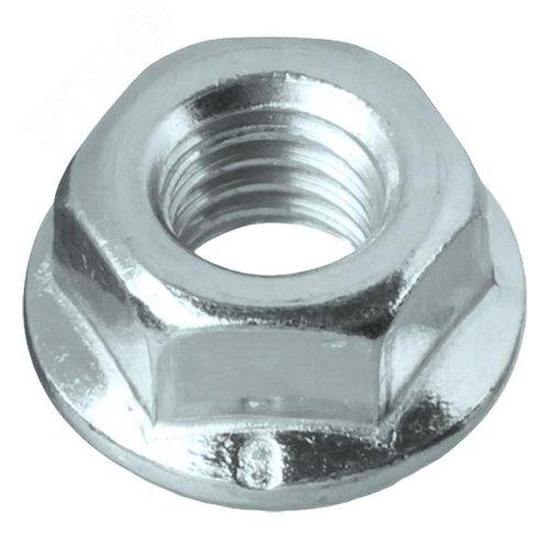 Гайка DIN6923 М5 шестигранная с фланцем оцинкованная (100 шт) - фото 1