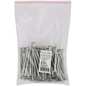 Изображение товара Шуруп универсальный 6х80 потайная головка, остроконечный, оцинкованный (100шт) (упак)