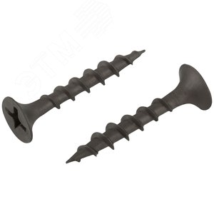 Саморез гипсокартон/дерево 3,5х25 черный (30шт) - фото 2