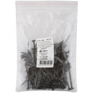 Саморез гипсокартон/дерево 3,5х55 черный (100шт) - фото 2