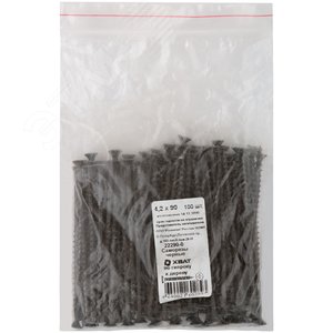 Саморез гипсокартон/дерево 4,2х90 черный (100шт) - фото 2