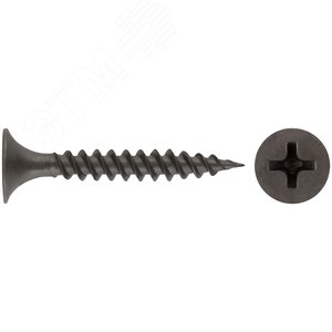 Саморез гипсокартон/металл 3,5х25 черный (30шт) - фото 1