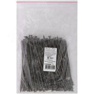 Изображение товара Саморез гипсокартон/металл 4,8х127 черный (100шт) (упак)