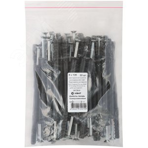 Изображение товара Дюбель-гвоздь 8х120 потайной бортик, полипропилен (50шт) (упак)