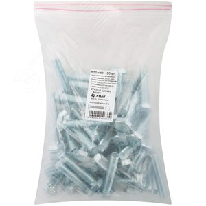 Изображение товара Болт DIN933 М10х50 шестигранная голова полная резьба оцинкованный (50 шт) (упак)