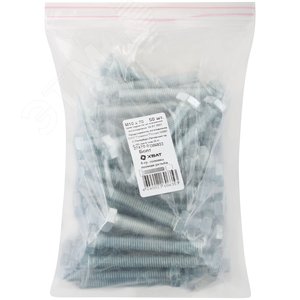 Изображение товара Болт DIN933 М10х70 шестигранная голова полная резьба оцинкованный (50 шт) (упак)