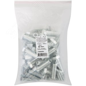 Изображение товара Болт DIN933 М12х40 шестигранная голова полная резьба оцинкованный (50 шт) (упак)