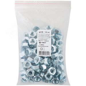 Гайка DIN934 М10 шестигранная оцинкованная (100 шт) - фото 2