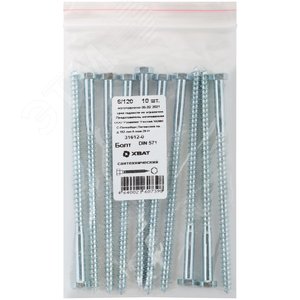 Изображение товара Шуруп DIN571 6х120 сантехнический, шестигранная головка (10шт) (упак)