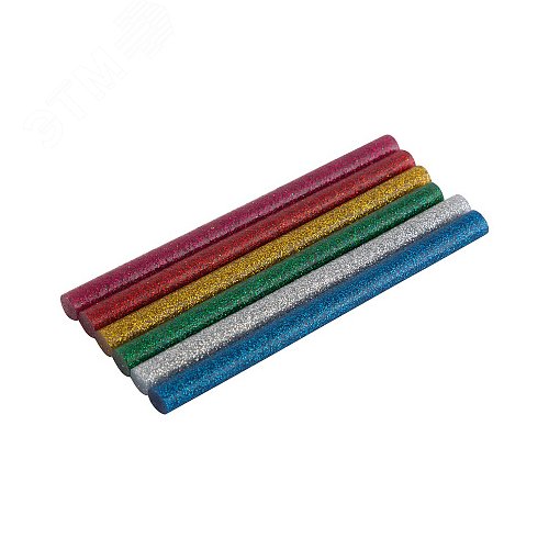 Изображение товара Стержни клеевые цветные, с блестками,11х100 мм, 6 шт (упак)