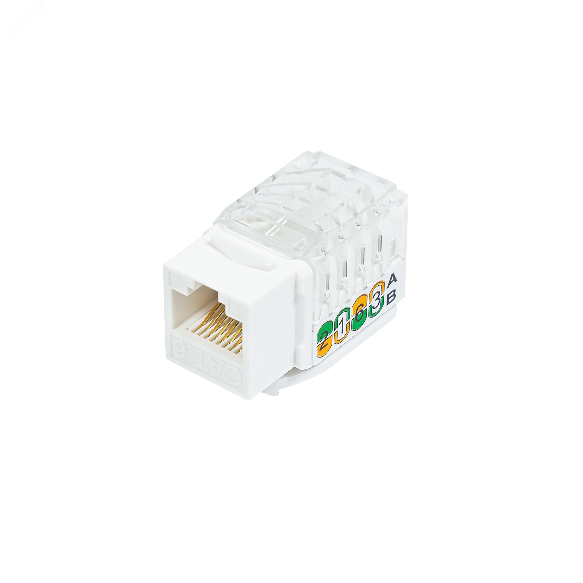 Изображение товара Модуль розеточный сегментЛАН Cat6 UTP белый Keystone 90 градусов