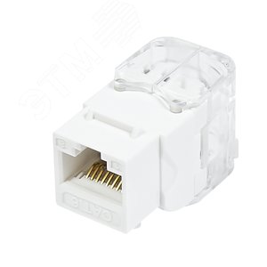Модуль розеточный СегментЛАН Cat6 UTP, Keystone, белый, прозрачн. крышка, безинструментальный монтаж, 180 градусов