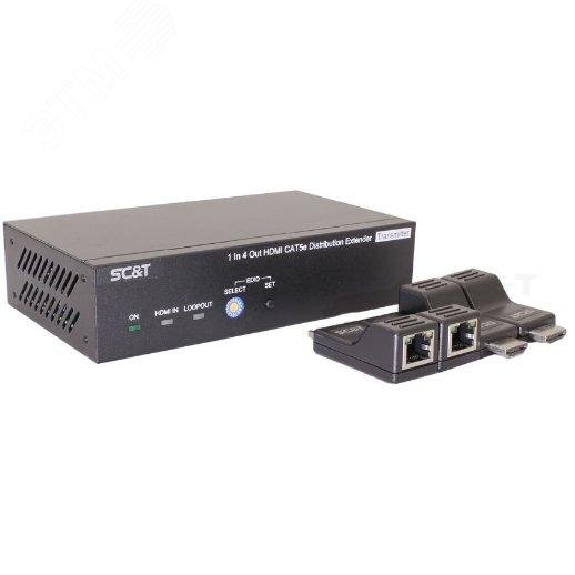Изображение товара HE04SEK комплект удлинитель распределитель HDMI по витой паре 4 приемника