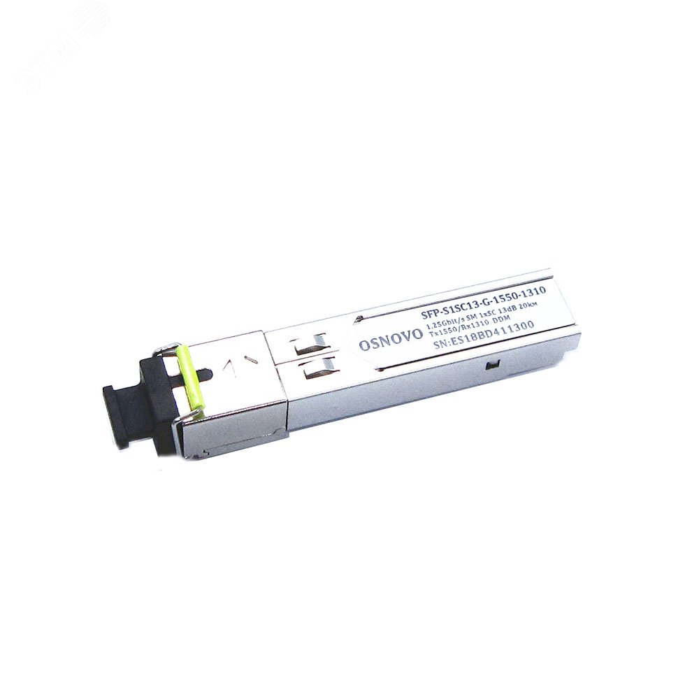 Изображение товара Модуль SFP 1хSC, 1.25Гб/с, Tx:1550/Rx:1310, до 20 км (шт)