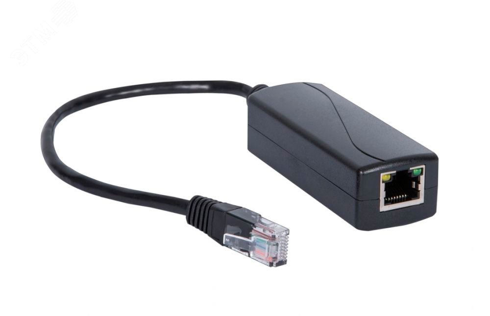 Изображение товара Сплиттер PoE 1хRJ45 10/100/1000 Мб/с, 802.3at/af, до 24 Вт DC 48-56В (шт)
