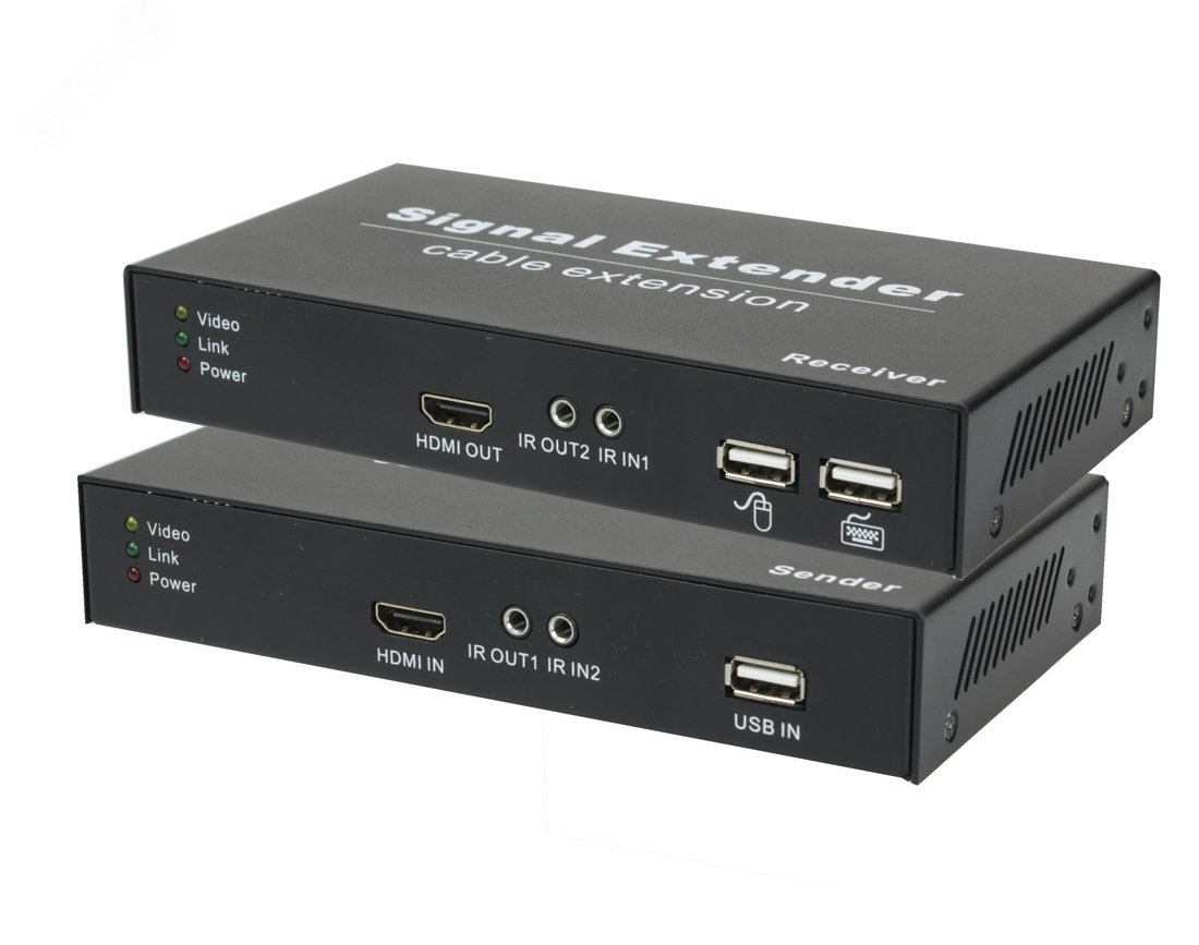 Изображение товара Передатчик HDMI/USB 1х HDMI-A, 2хTRS 3.5, 1хUSB-A, 1хRJ45 до 150 м (шт)