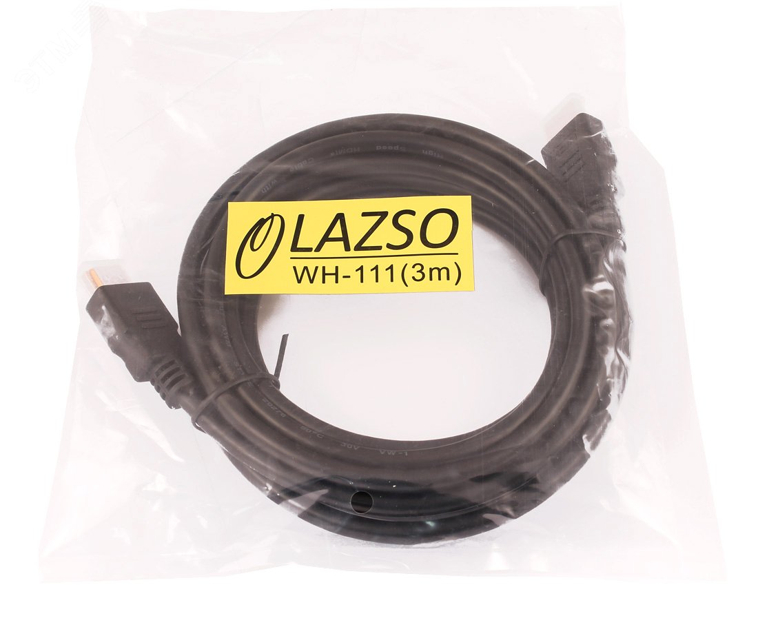 Изображение товара Кабель HDMI 2.0 3м черный для передачи 4K сигнала и Ethernet