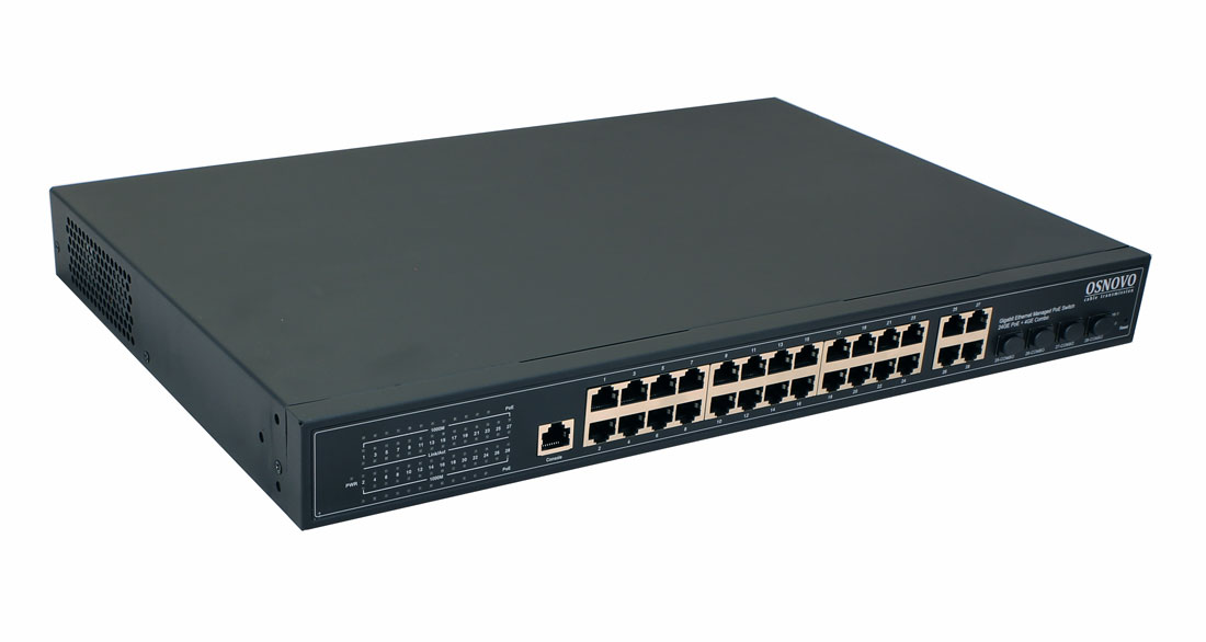 Коммутатор управляемый L2 28 портов Combo/SFP  10 100 1000 Мб/с PoE 400Вт