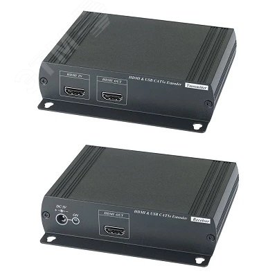 Изображение товара Удлинитель HDMI KVM (комплект приёмник + передатчик) по Ethernet до 120м (CAT5e). (шт)