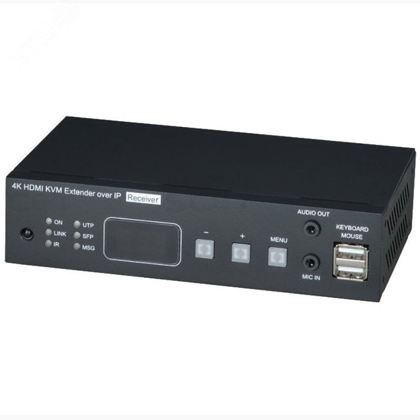 Изображение товара Приемник KVM - HDMI, USB, аудио, RS232 и ИК сигналов по Ethernet до 150м (CAT5e/CAT6) (шт)