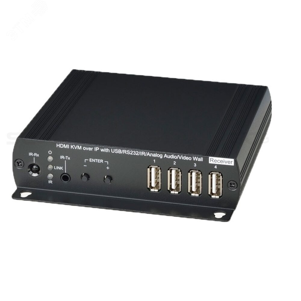 Изображение товара Приемник KVM - HDMI, USB, аудио, RS232 и ИК сигналов по Ethernet до 150м (CAT5e/CAT6) (шт)