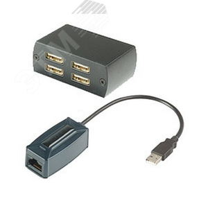 Удлинитель USB 2.0 1хRJ45, 4хUSB-A, до 480 Мб/с до 60 м
