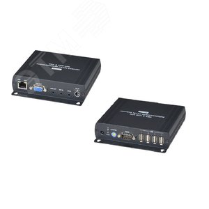 Изображение товара Комплект (передатчик+приёмник) VGA/USB2.0/RS232 1хRJ45, 1хUSB-В, 2хVGA, до 120 м (шт)