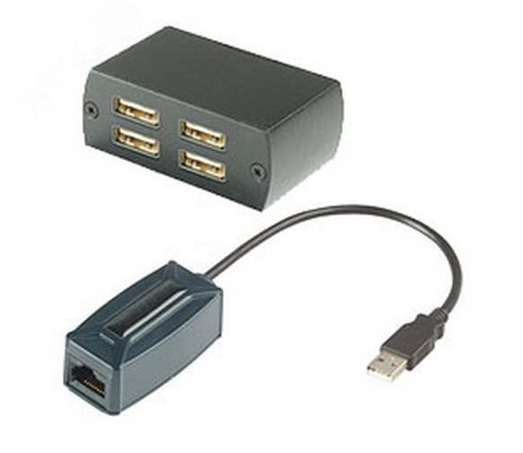 Удлинитель USB 2.0 1хRJ45, 4хUSB-A, до 480 Мб/с до 60 м UE03 SC&T