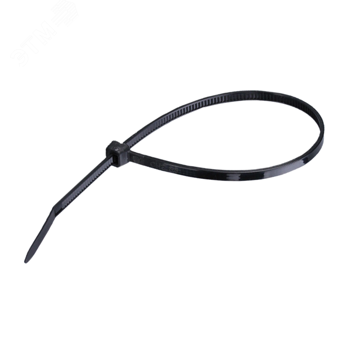 Изображение товара Нейлоновая кабельная стяжка 3,6х150мм черная UV 100 штук