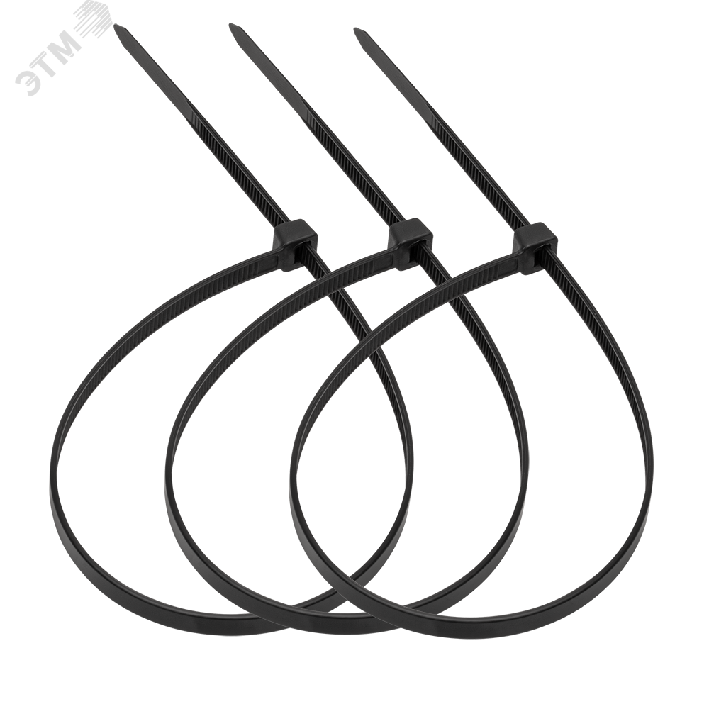 Изображение товара Стяжка нейлоновая 3,6х200мм черная UV упак 100шт