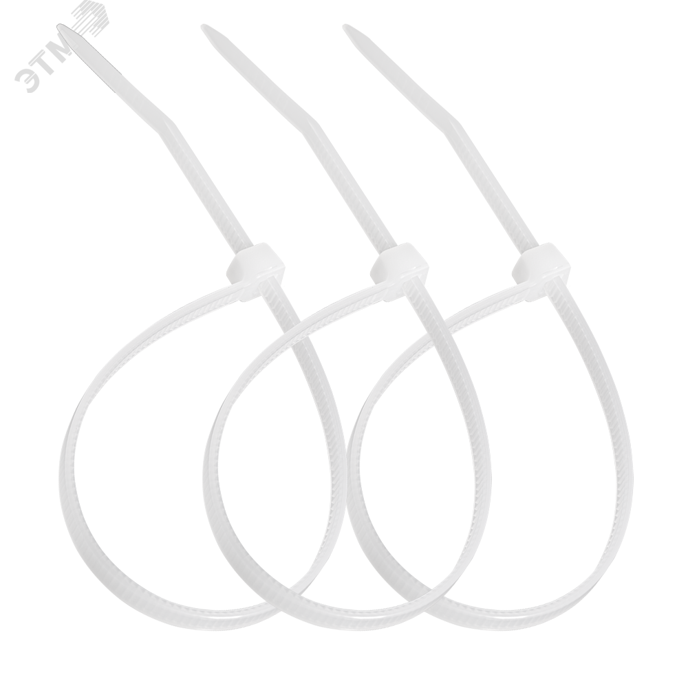 Изображение товара Нейлоновые кабельные стяжки 3,6х150мм белые упак 100 шт