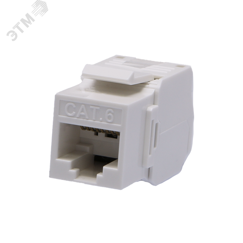 Изображение товара Модуль розеточный Keystone Jack 8P8C RJ-45 Cat6 белый монтаж без инструмента
