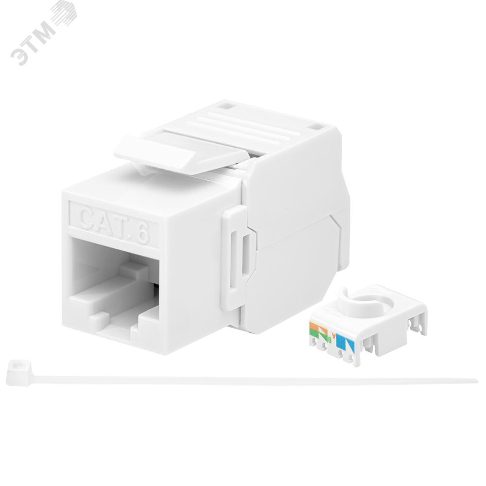 Изображение товара Модуль Keystone Jack 8P8C RJ-45 UTP Cat.6 белый для сетевых панелей