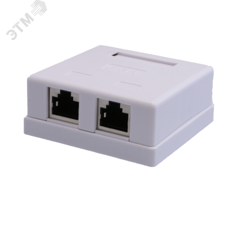 Изображение товара Розетка компьютерная 8P8C RJ-45 FTP 2 порта Cat.6 для настенного монтажа