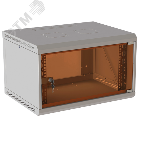 Изображение товара Шкаф настенный 19' 12U 600х600мм стеклянная дверь (без задн. стенки) RAL 7035 (шт)