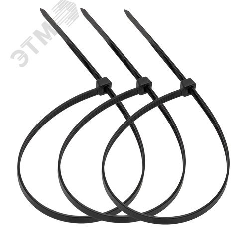 Изображение товара Стяжка нейлоновая 3,6х200мм черная UV уп. 100шт (упак)