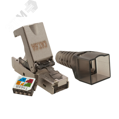 Изображение товара Коннектор 8P8C STP Cat6A (RJ-45) безынструментальный (DIY упак.) (шт)