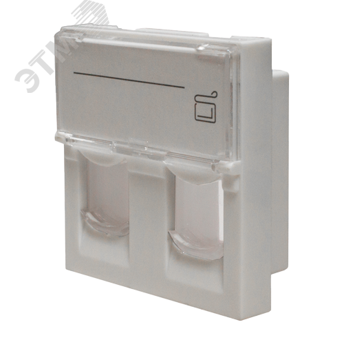 Изображение товара Панель лицевая 2 порта (45х45 Keystone шторки откидное маркировочное окно) (DIY упак.) (шт)