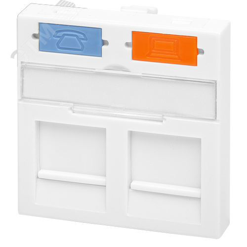 Изображение товара Панель лицевая 2 порта (45х45 Keystone шторки) (DIY упак.) (шт)