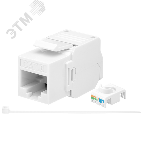 Изображение товара Модуль розеточный Keystone Jack 8P8C (RJ-45) UTP Cat6 заделка без инструмента 180 град (DIY упак.) (шт)