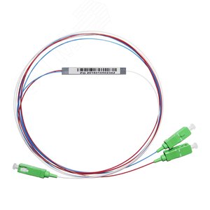 Изображение товара Сплиттер оптический PLС сплиттер 1х2. 0.9 мм гильза. SC/APC (1 уп. - 2шт.) (упак)